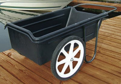 Taylor Dock Pro Dock Cart 47" L x 23" W x 13" D Heavy Wall Roto-Molded Poly-Tub and 20" Wheels - Black