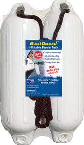 Taylor 2Pk Boatguard Fenders W/Fender Line: White: 5" x 18"