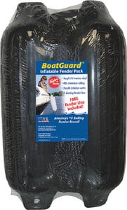 Taylor 2Pk Boatguard Fenders W/Fender Line: Black: 5" x 18"