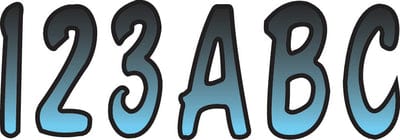 Hardline Series 200 Registration Kit: Cursive Font With Top to Bottom Color Gradations (Includes 4 Sets of 3" A-Z: 0-9)