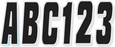 Hardline Series 320 Registration Kit: Solid Color Block Font With Drop Shadow (Includes 4 Sets of 3" A-Z: 0-9): Black/Silver