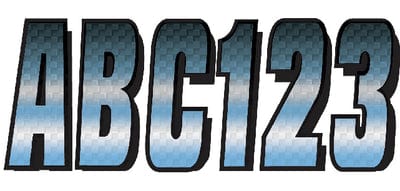 Hardline Series 300 Registration Kit: Carbon Fiber With Block Font and Top to Bottom Color Gradations (Includes 4 Sets of 3" A-Z: 0-9)