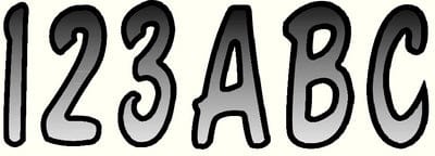 Hardline Series 200 Registration Kit: Cursive Font With Top to Bottom Color Gradations (Includes 4 Sets of 3" A-Z: 0-9)