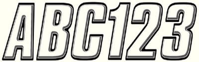 Hardline Series 800 Registration Kit: Block Style Solid Body With Bevel Effect: Contrasting Outline (Includes 4 Sets of 3" A-Z: 0-9)