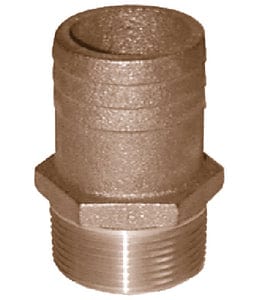 Groco FF Bronze Full Flow Pipe-To Hose Adapter With NPT Thread