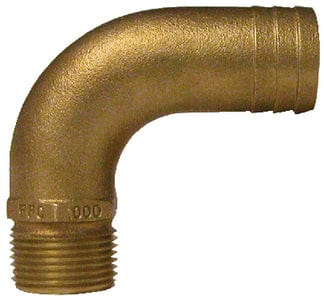 Groco FFC Bronze Full Flow 90 Degree Pipe-To Hose Adapter With NPT Thread