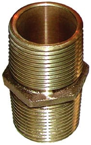 Groco PN1000 Bronze Pipe Nipple: 1" NPT