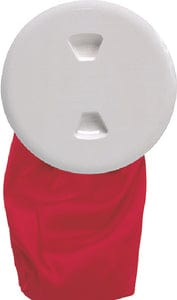 Beckson 4" ID Stow-Away Screw-Out Deck Plate With 12" Storage Bag: White