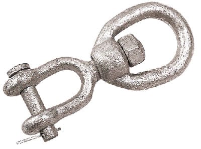 Sea-Dog 1812101 Galvanized Jaw & Eye Swivel: 3/8": Carded