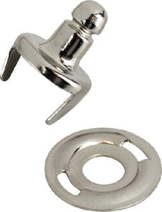 SeaDog 2991021 Canvas Stud - 2 Prong Clinch & Washer: Nickel Plated Brass: 4 Sets