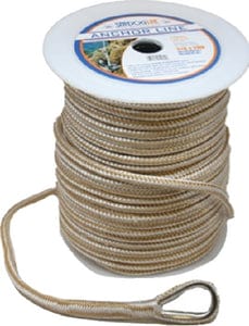 Sea Dog Premium Double Braided Nylon Anchor Line Gold/White: 3/8" ? 60'