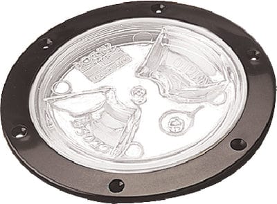 Sea-Dog 337146 Black Screw Out Deck Plate w/Clear Cover: 4-1/2"