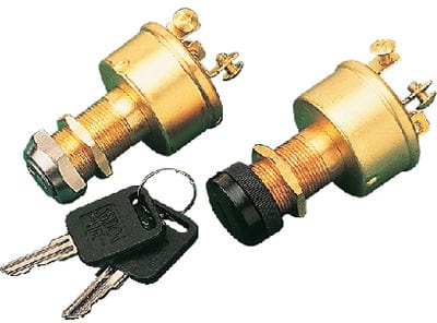 SeaDog 420355 Long Shaft Three Screw Terminal Three Position Off Ignition Start Switch with Cap