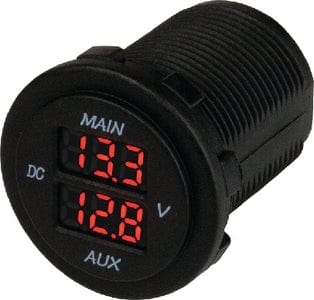 Seadog Dual Round Voltmeter