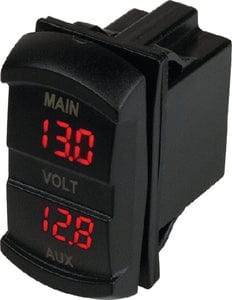 Cobra Dual Voltmeter - Rocker Switch Style