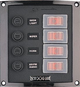 SeaDog 424016 Splash Gard Vertical 6 Gang Rocker Switch Panel: 4-13/16" x 4-1/2"
