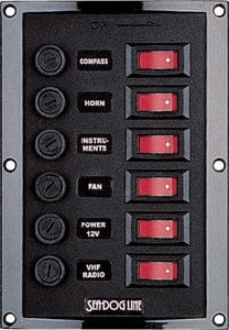Sea-Dog 4241101 6-Gang Vertical Rocker Switch Fuse Panel