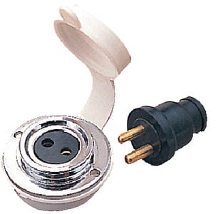 SeaDog 4261421 Chrome Brass Polarized Cable Outlet & Plug