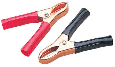 Copper Plated Battery Clip: Pair