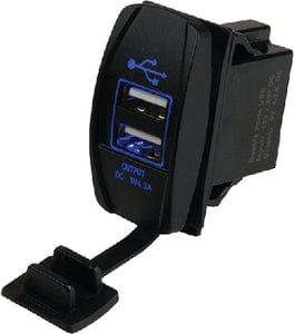 SeaDog 426520 Double USB 12V to 24V Input Rocker Switch Power Socket