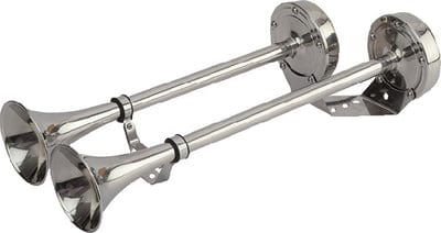 SeaDog 431540 Maxblast 5 Amp 123 DB 24V Dual 18-1/4" Trumpet Horn <SPACER TYPE=HORIZONTAL SIZE=1> Stainless & Molded Motor Housing