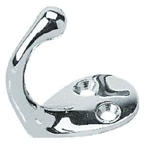 Sea-Dog 6715011 Single Coat Hook - Large: Chrome/Brass: pr.