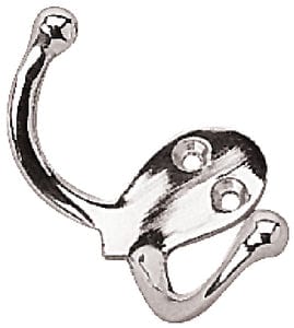 Sea-Dog 6715101 Double Coat Hook - Chrome/Brass