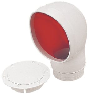 SeaDog 7271353 PVC Standard Profile Cowl Vent & Snap On Deck Plate: White With Red Interior