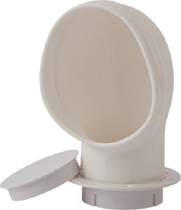 SeaDog 7271473 PVC Standard Profile Cowl Vent & Snap On Deck Plate: White