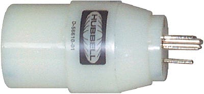 Hubbell HBL31CM28 White 30A 125V Twist Lock Female to 15A 125V Straight Blade Male Adapter