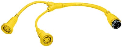 Hubbell Yellow "Y" Female to Male Adapter