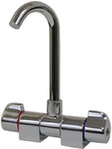 Scandvik 10474P Chrome Plated Brass J Spout Folding Mixer Faucet