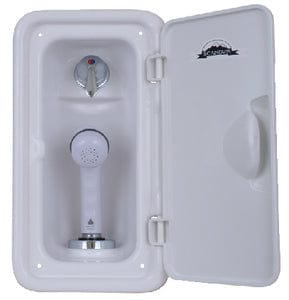 Scandvik 14126 Vertical Shower Box: White Sprayer With 6' White Nylon Hose