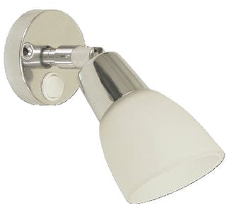 Scandvik 41365 LED Swivel Cabin and Reading Light With White Frosted Glass Shade