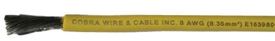 Cobra A2006T04100FT Tinned Copper Battery Cable: 100' 6AWG Yellow