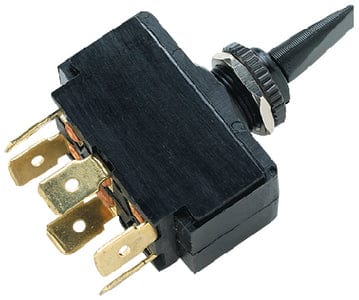 Seachoice 3 Position Toggle Switch: Black Plastic Paddle Mom. On/Off/Mom. On