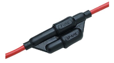 Seachioce Watertight In-Line Fuse Holder With Spare (2 Fuses Included)