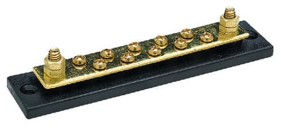 Seachoice Terminal Block With Brass Stud Terminals and Hex Nuts 10 Gang