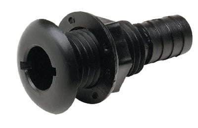 3/4" Black Plastic Thru-Hull w/Broad Flange