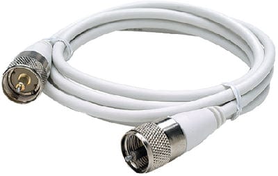 Seachoice 19761 10' RG58U White Coaxial Antenna Cable Assembly: Includes PL259 Fittings on Both Ends