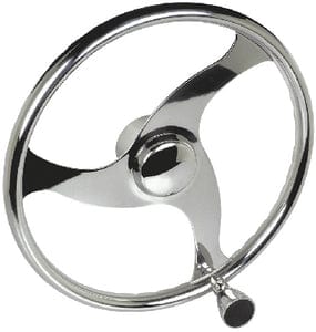 Seachoice 3 Spoke Stainless Steel Steering Wheel w/Turning Knob