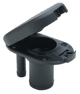 Seachoice Molded Plastic Gas Deck Fill With Vent and Cap (Hinge Flip Top) For 1-1/2" Hose