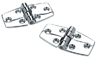 Seachoice 34241 (2) 3" x 1-1/2" Chrome Plated Zinc Utility Hinges with 120 Degree Opening