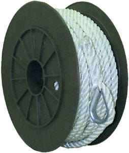 Seachoice 40691 3-Strand Twisted Nylon Anchor Line - White: 3/8" x  50' 