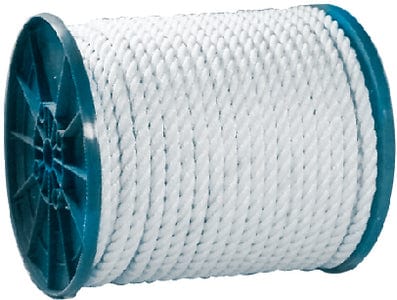 Twisted Nylon Rope: White: 1/4" x 600'