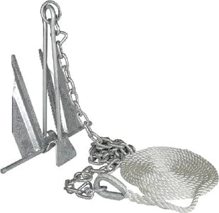 Seachoice 13 LB Utility Anchor Kit (Includes Anchor: 1/4" x 4' Anchor Lead With (2) 5/16" Shackles and 3/8" x 150' Anchor Line)