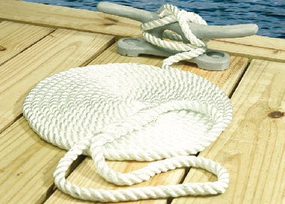 Seachoice 3-Strand Twisted Nylon Dock LineWhite