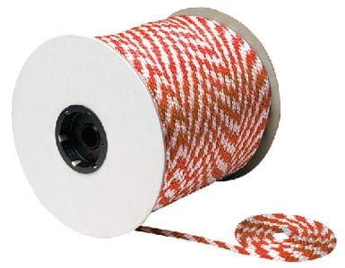 Red/White Solid Braid MFP Multi-Purpose Spool (Derby Rope): 3/8" x 500'