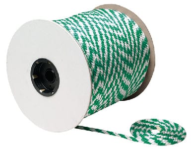 Green/White Solid Braid MFP Multi-Purpose Spool (Derby Rope): 3/8" x 500'