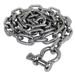 Seachoice 44103 Stainless Steel Anchor Lead Chain: 3/16" x 4': 1/4" Shackle